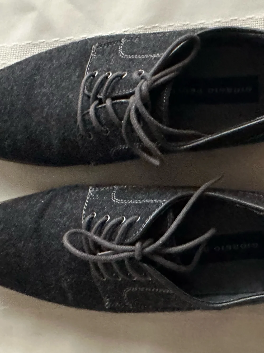 Giorgio Brutini Oxford Shoes Size 8.5 US Black/Gray Melange Fabric Men’s